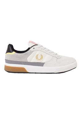 fred perry b300 leather trainers in white