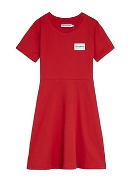 Vestido Calvin Klein Baby Terry Skater Rojo Niña