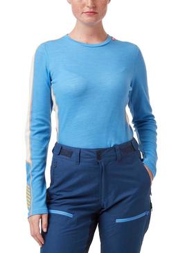 Camiseta Helly Hansen Lifa Merino Azul Para Mujer