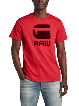 Camiseta G-Star Flock Hamburger Rojo Para Hombre