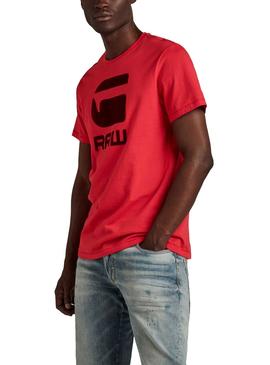 Camiseta G-Star Flock Hamburger Rojo Para Hombre