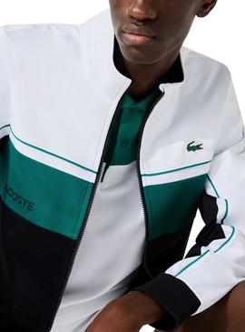Chaqueta Lacoste Color Block Blanco Para Hombre