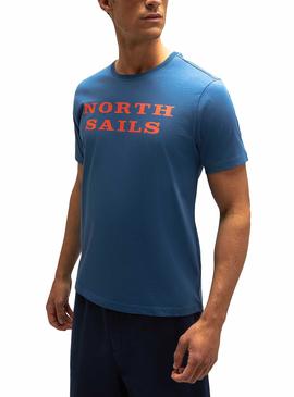 Camiseta North Sails Logo Jersey Azul Para Hombre
