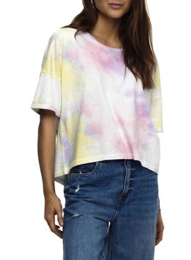 Camiseta Only Zoey Life Blanco Tie Dye Para Mujer