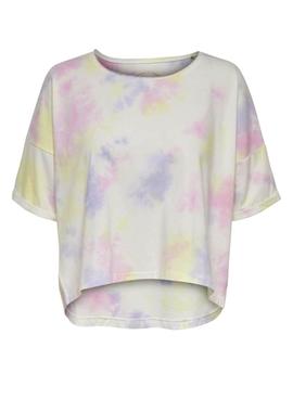 Camiseta Only Zoey Life Blanco Tie Dye Para Mujer