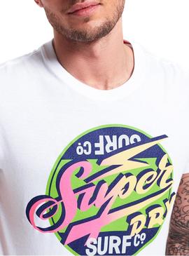 Camiseta Superdry Reworked Blanco Para Hombre