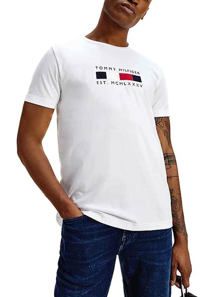  Tommy Hilfiger Camiseta de manga corta original para hombre,  Blanco Clásico : Ropa, Zapatos y Joyería