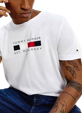 Camiseta Tommy Hilfiger Logo Box Blanco Hombre