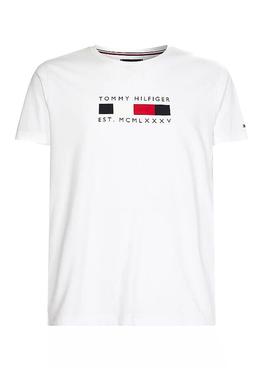 Camiseta Tommy Hilfiger Logo Box Blanco Hombre