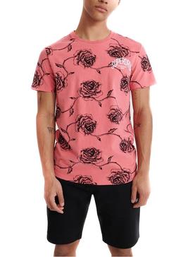 Camiseta Superdry Aop Supply Rosa Para Hombre