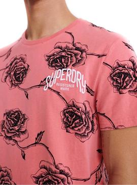 Camiseta Superdry Aop Supply Rosa Para Hombre