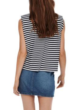 Top Only Jen Life Blanco y Azul Marino Para Mujer