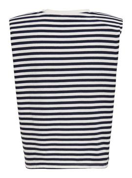 Top Only Jen Life Blanco y Azul Marino Para Mujer