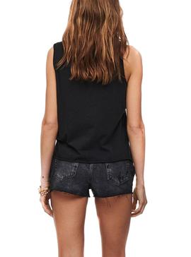 Camiseta Only Lucy Life Tank Negro Para Mujer