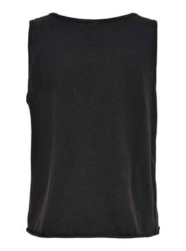 Camiseta Only Lucy Life Tank Negro Para Mujer