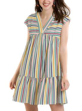 Vestido Naf Naf Rayas Multicolor Para Mujer