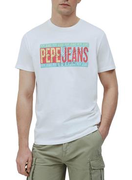 Camiseta Pepe Jeans Mark Blanco Para Hombre