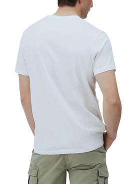 Camiseta Pepe Jeans Mark Blanco Para Hombre