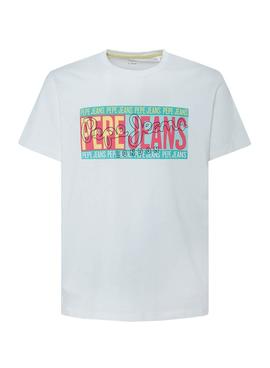 Camiseta Pepe Jeans Mark Blanco Para Hombre