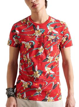 Camiseta Superdry Aop Pocket Rojo Para Hombre