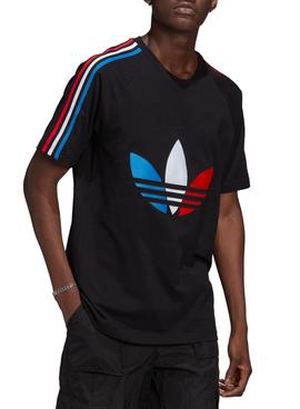 Camiseta Adidas Adicolor Tricolor Negro Hombre