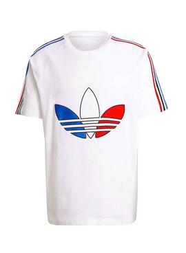 Camiseta Adidas Adicolor Tricolor Blanco Hombre