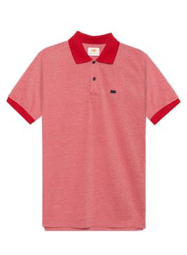 Polo Klout Jaspeado Rojo para Hombre