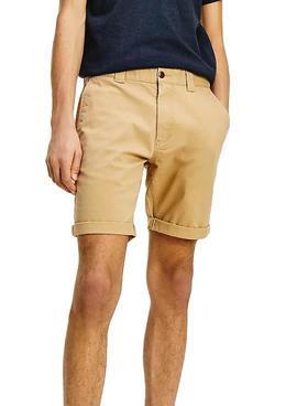 Bermuda Tommy Jeans Scanton Chino Marrón Hombre