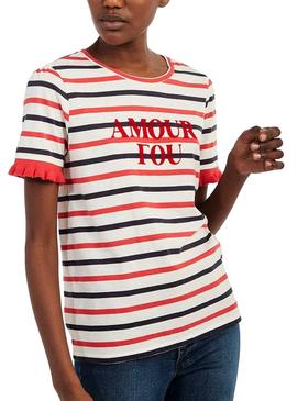 Camiseta Naf Naf Amour Fou Rojo Para Mujer