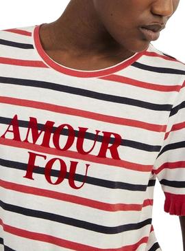 Camiseta Naf Naf Amour Fou Rojo Para Mujer
