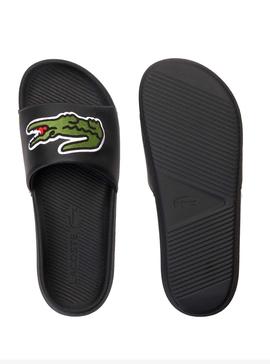 Chanclas Lacoste Croco Negro para Hombre