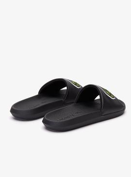 Chanclas Lacoste Croco Negro para Hombre