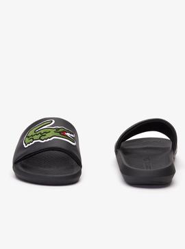 Chanclas Lacoste Croco Negro para Hombre