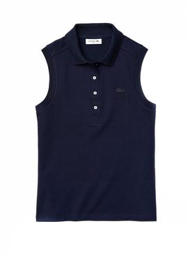 Polo Lacoste Sin Mangas Azul Marino Para Mujer