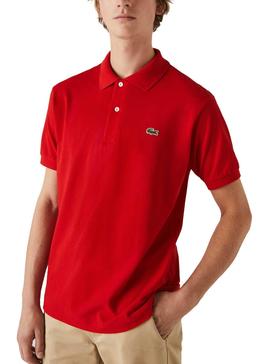 Polo Lacoste Básico Slim Fit Rojo Para Hombre