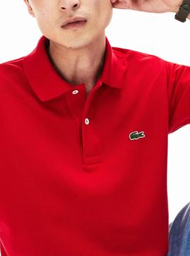 Polo Lacoste Básico Slim Fit Rojo Para Hombre