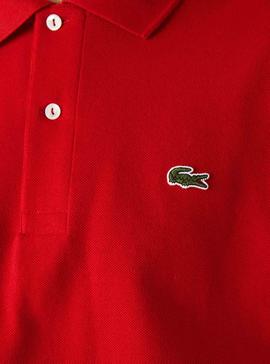 Polo Lacoste Básico Slim Fit Rojo Para Hombre