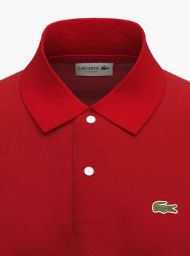 Polo Lacoste Básico Slim Fit Rojo Para Hombre