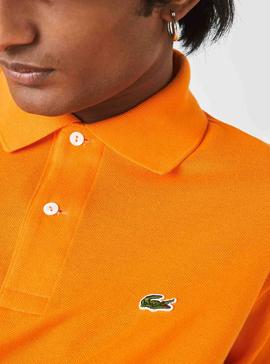 Polo Lacoste Básico Naranja Para Hombre