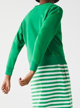Sudadera Lacoste Oversize Verde Para Mujer