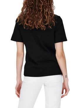 Camiseta Only Only Life Negro Para Mujer