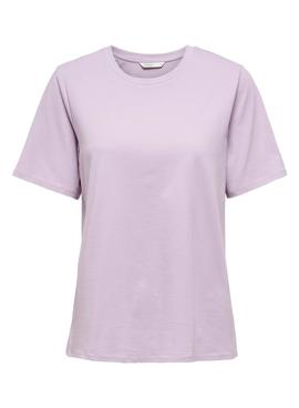 Camiseta Only Only Life Lavanda Para Mujer