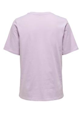 Camiseta Only Only Life Lavanda Para Mujer