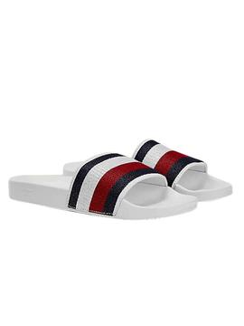 Chanclas Tommy Jeans Shimmery Blanco Para Mujer