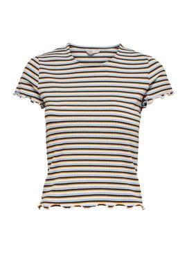 Camiseta Only Emma Stripe Blanco Para Mujer