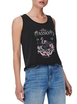 Camiseta Only Lucy Life Passion Negro Para Mujer