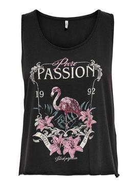 Camiseta Only Lucy Life Passion Negro Para Mujer