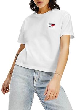 Camiseta Tommy Jeans Badge Tee Blanco para Mujer