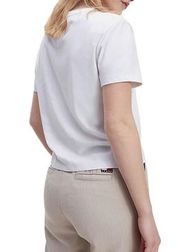Camiseta Tommy Jeans Badge Tee Blanco para Mujer