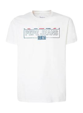 Camiseta Pepe Jeans Dennis Blanco Para Hombre